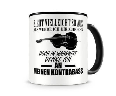 Tasse mit dem Motiv Ich denke an meinen Kontrabass