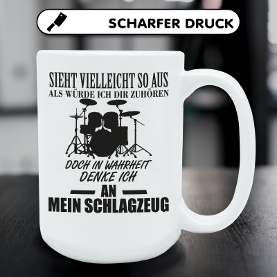 XXL Tasse mit dem Motiv Ich denke an mein Schlagzeug - Ansicht 5