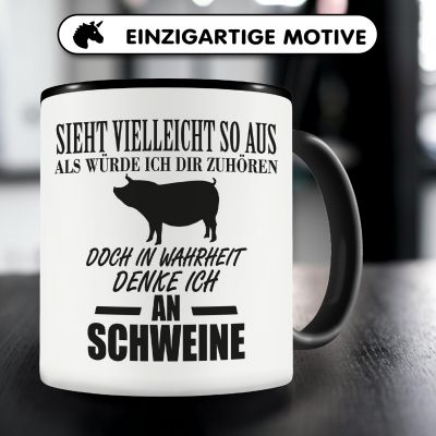 Tasse mit dem Motiv Ich denke an Schweine - Ansicht 3