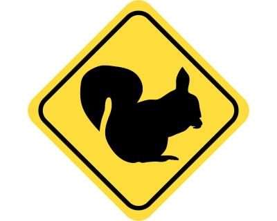 Warnschild Eichhrnchen Aufkleber Aufkleber