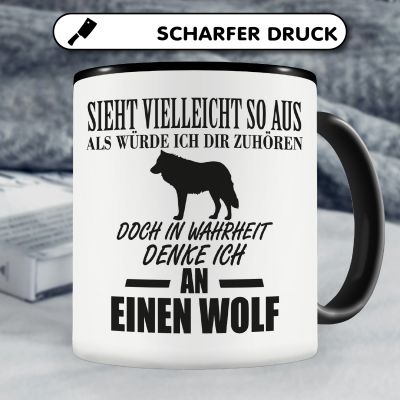 Tasse mit dem Motiv Ich denke an einen Wolf - Ansicht 5