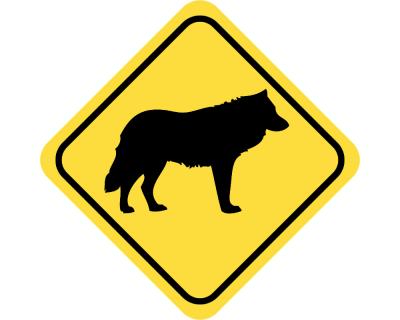 Warnschild Wolf Aufkleber Aufkleber