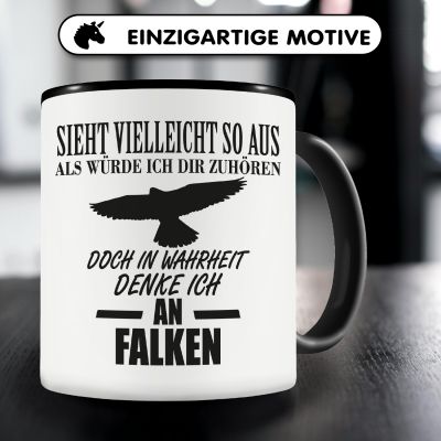 Tasse mit dem Motiv Ich denke an Falken - Ansicht 3