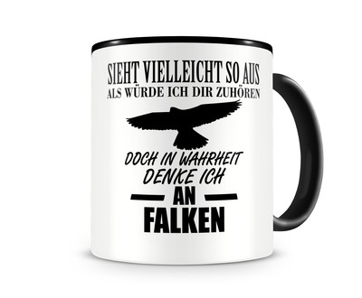 Tasse mit dem Motiv Ich denke an Falken