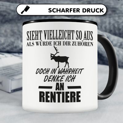 Tasse mit dem Motiv Ich denke an Rentiere - Ansicht 5