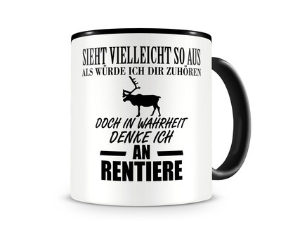 Tasse mit dem Motiv Ich denke an Rentiere