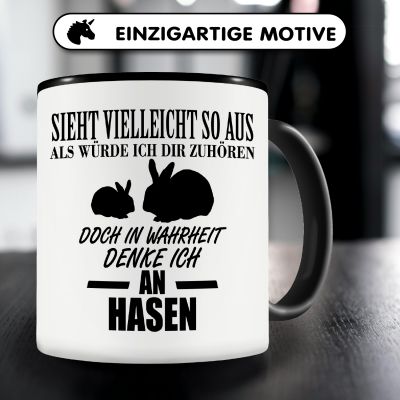 Tasse mit dem Motiv Ich denke an Hasen - Ansicht 3