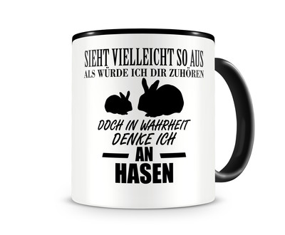 Tasse mit dem Motiv Ich denke an Hasen