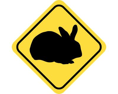 Warnschild Hase Aufkleber