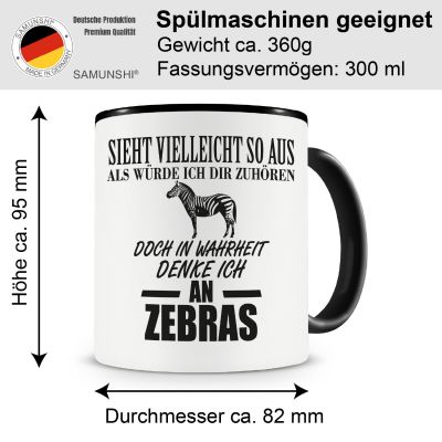 Tasse mit dem Motiv Ich denke an Zebras - Ansicht 2