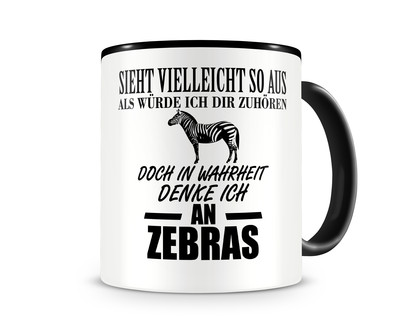 Tasse mit dem Motiv Ich denke an Zebras - Ansicht 1