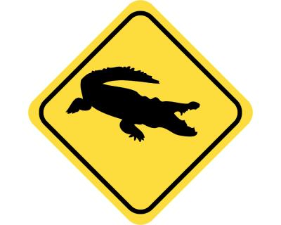 Warnschild Krokodil Aufkleber