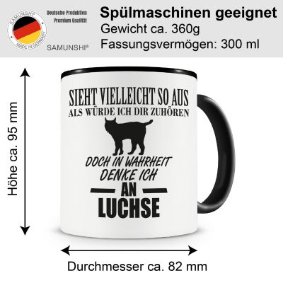 Tasse mit dem Motiv Ich denke an Luchse - Ansicht 2