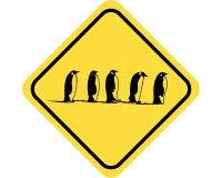 Warnschild Pinguine Aufkleber
