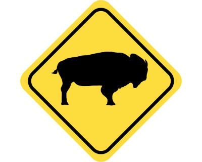 Warnschild Bison Aufkleber