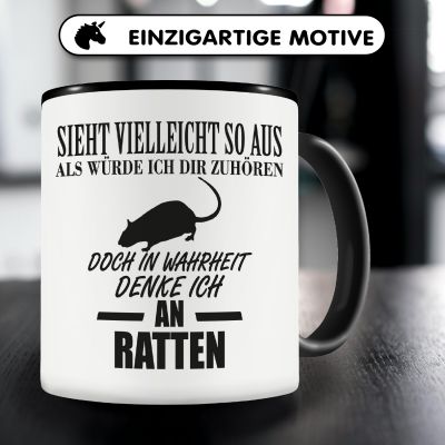 Tasse mit dem Motiv Ich denke an Ratten - Ansicht 3
