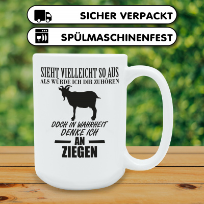 XXL Tasse mit dem Motiv Ich denke an Ziegen - Ansicht 4