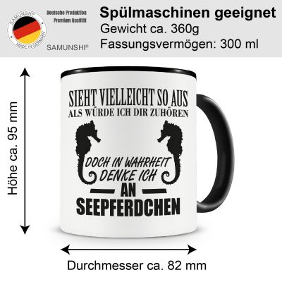 Tasse mit dem Motiv Ich denke an Seepferdchen Tasse