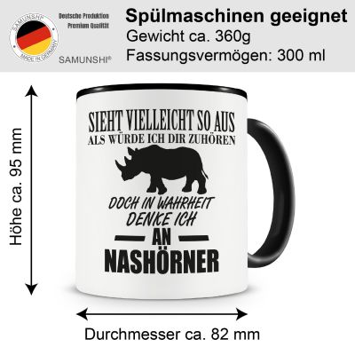 Tasse mit dem Motiv Ich denke an Nashrner - Ansicht 2