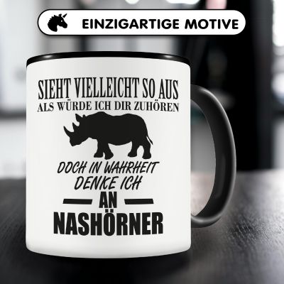 Tasse mit dem Motiv Ich denke an Nashrner - Ansicht 3