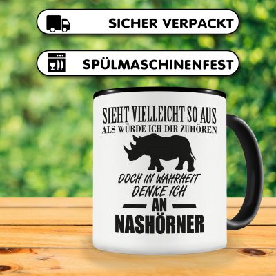 Tasse mit dem Motiv Ich denke an Nashrner - Ansicht 4
