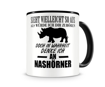 Tasse mit dem Motiv Ich denke an Nashrner