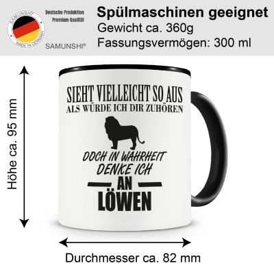 Tasse mit dem Motiv Ich denke an Lwen Tasse