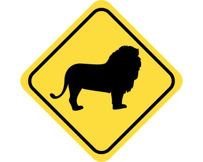 Warnschild Löwe Aufkleber