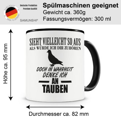 Tasse mit dem Motiv Ich denke an Tauben Tasse