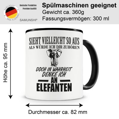 Tasse mit dem Motiv Ich denke an Elefanten - Ansicht 2