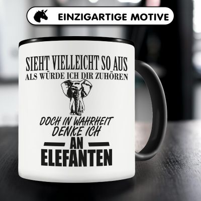 Tasse mit dem Motiv Ich denke an Elefanten - Ansicht 3