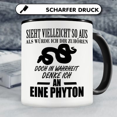 Tasse mit dem Motiv Ich denke an eine Python - Ansicht 5