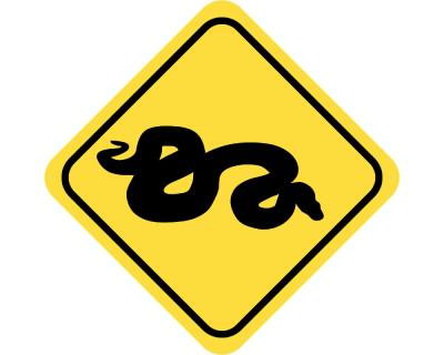 Warnschild Python Aufkleber