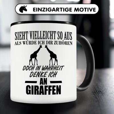 Tasse mit dem Motiv Ich denke an Giraffen - Ansicht 3