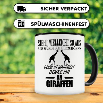 Tasse mit dem Motiv Ich denke an Giraffen - Ansicht 4