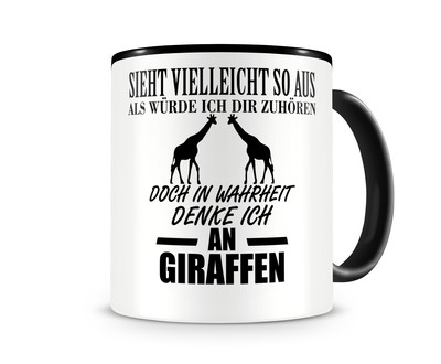 Tasse mit dem Motiv Ich denke an Giraffen