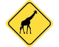 Warnschild Giraffe Aufkleber