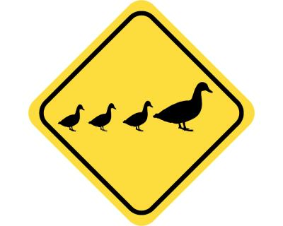 Warnschild Ente Aufkleber