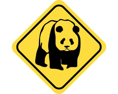 Warnschild Panda Aufkleber Aufkleber