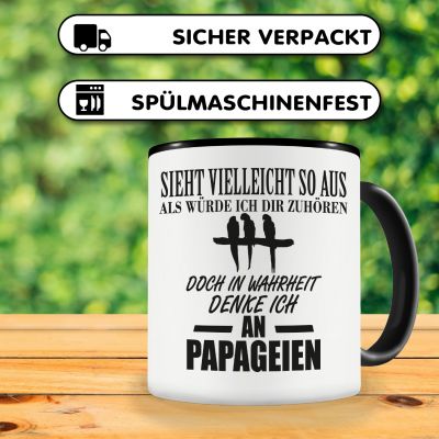 Tasse mit dem Motiv Ich denke an Papageien - Ansicht 4