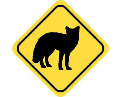 Warnschild Fuchs Aufkleber Aufkleber