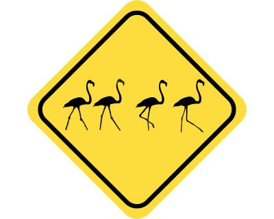 Warnschild Flamingos Aufkleber