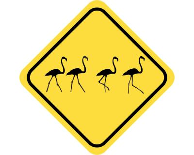 Warnschild Flamingos Aufkleber