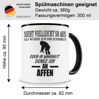 Tasse mit dem Motiv Ich denke an Affen - Ansicht 2