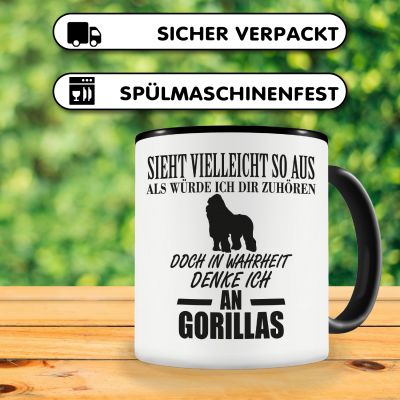Tasse mit dem Motiv Ich denke an Gorillas - Ansicht 4