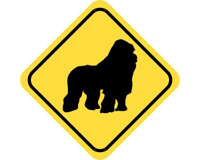 Warnschild Gorilla Aufkleber