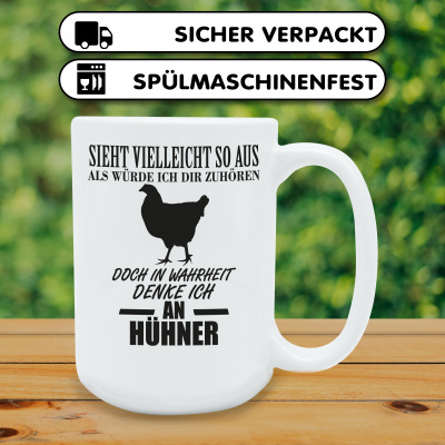 XXL Tasse mit dem Motiv Ich denke an Hhner - Ansicht 4