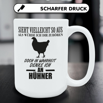 XXL Tasse mit dem Motiv Ich denke an Hhner - Ansicht 5