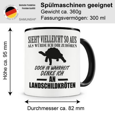 Tasse mit dem Motiv Ich denke an Landschildkrte Tasse