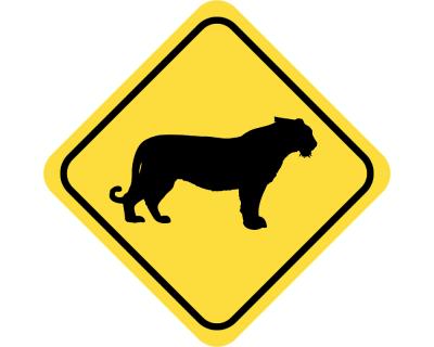 Warnschild Tiger Aufkleber Aufkleber